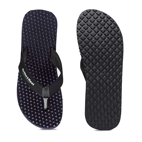 Ortho Rest Women's Comfortable and Stylish Flat Sandals Slipper | Soft Sole Casual Slip-On with back foot support (L777) - Blue