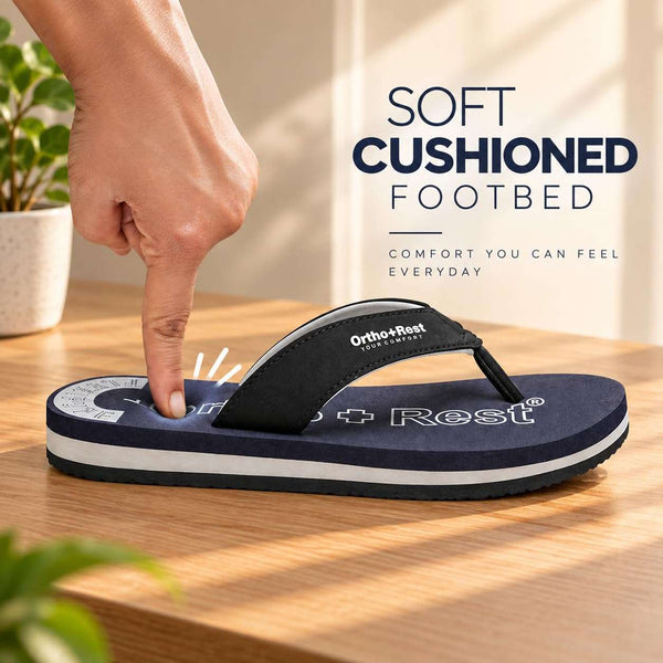 Ortho Rest Men Slipper  Super Soft, Lightweight and Comfortable Flip Flops for Home Daily Use (M555) - Blue
