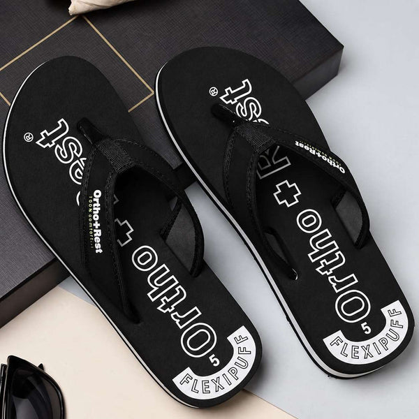 Ortho Rest Comfort Extra Soft Ortho Slippers for Women |  Doctor Chappal Footwear | Casual Flip Flops for Home Daily Use (L333) - Black