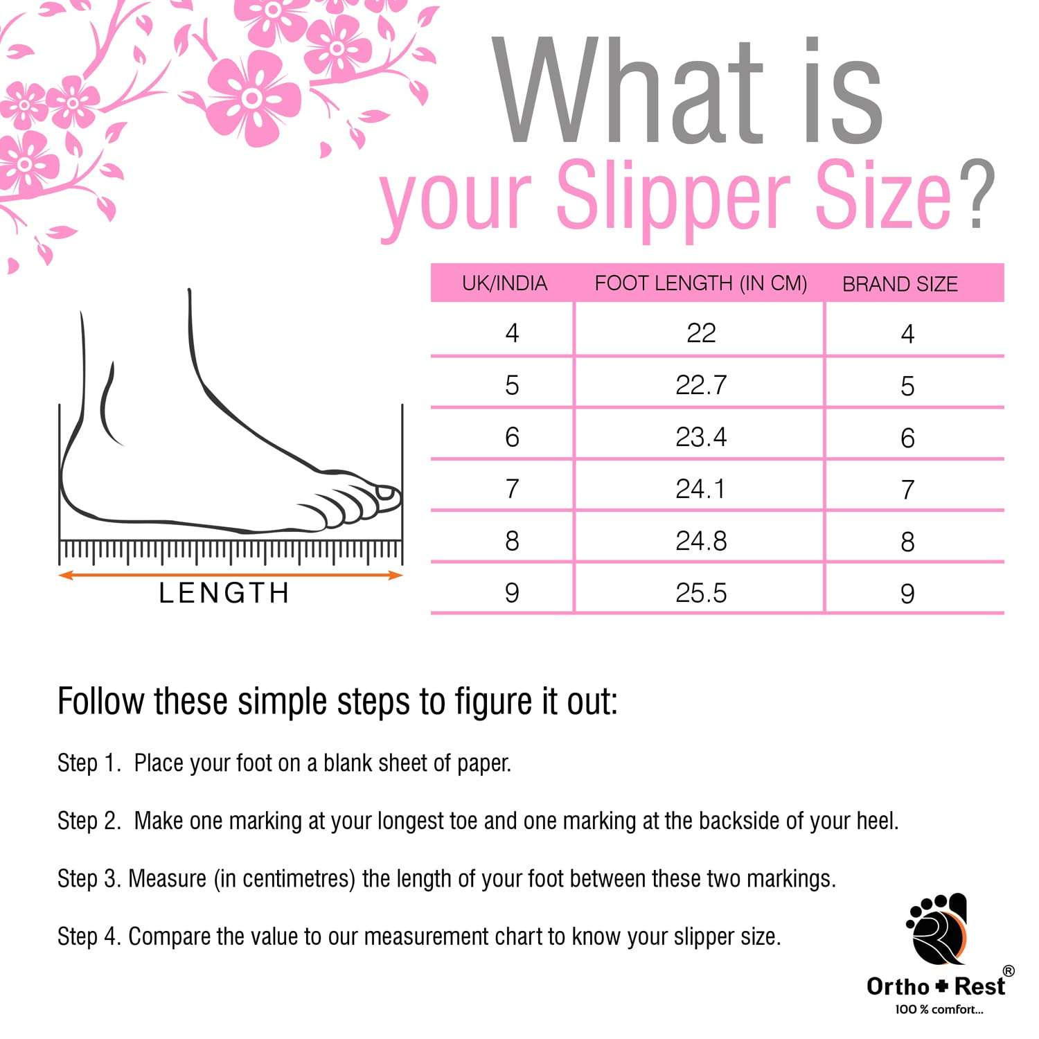 Ortho Rest Women's Comfortable and Stylish Flat Sandals Slipper | Soft Sole Casual Slip-On with back foot support (R115) - Black