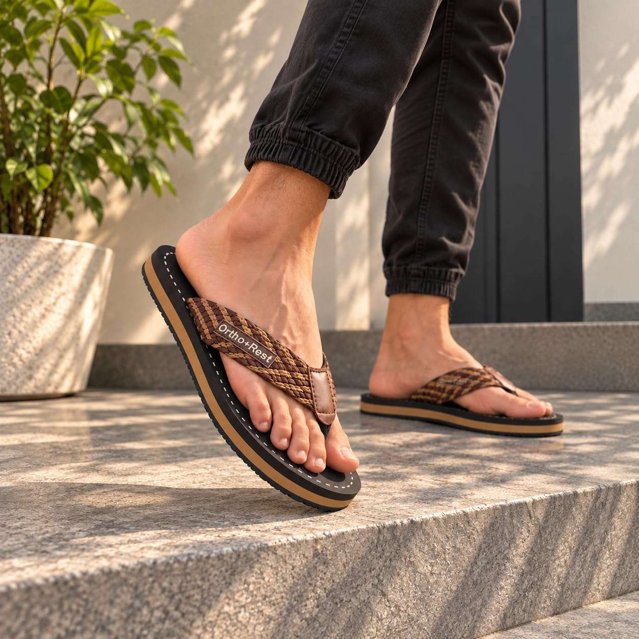 Ortho Rest Comfort Flip Flops for Man (M10000) - Tan
