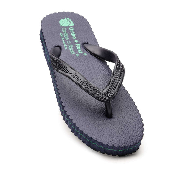 Ortho Rest Hawaii Chappal  Comfort Ortho Care, Bathroom Rubber Flip-Flops (R111) - Navy Blue