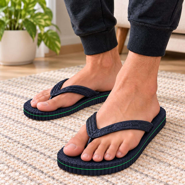 Ortho Rest Hawaii Chappal  Comfort Ortho Care, Bathroom Rubber Flip-Flops (R111) - Navy Blue
