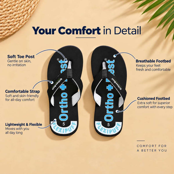 Ortho Rest Comfort Extra Soft Ortho Slippers for Women |  Doctor Chappal Footwear | Casual Flip Flops for Home Daily Use (L222) - Blue