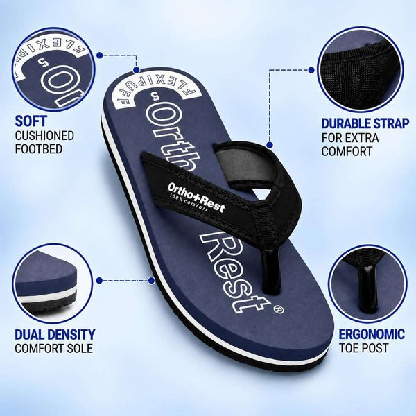 Ortho Rest Comfort Extra Soft Ortho Slippers for Women |  Doctor Chappal Footwear | Casual Flip Flops for Home Daily Use (L333) - Blue