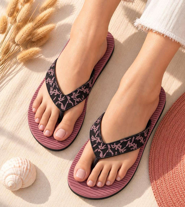 Ortho Rest Women's Comfortable and Stylish Flat Sandals Slipper | Soft Sole Casual Slip-On with back foot support (ARCH02) - Pink