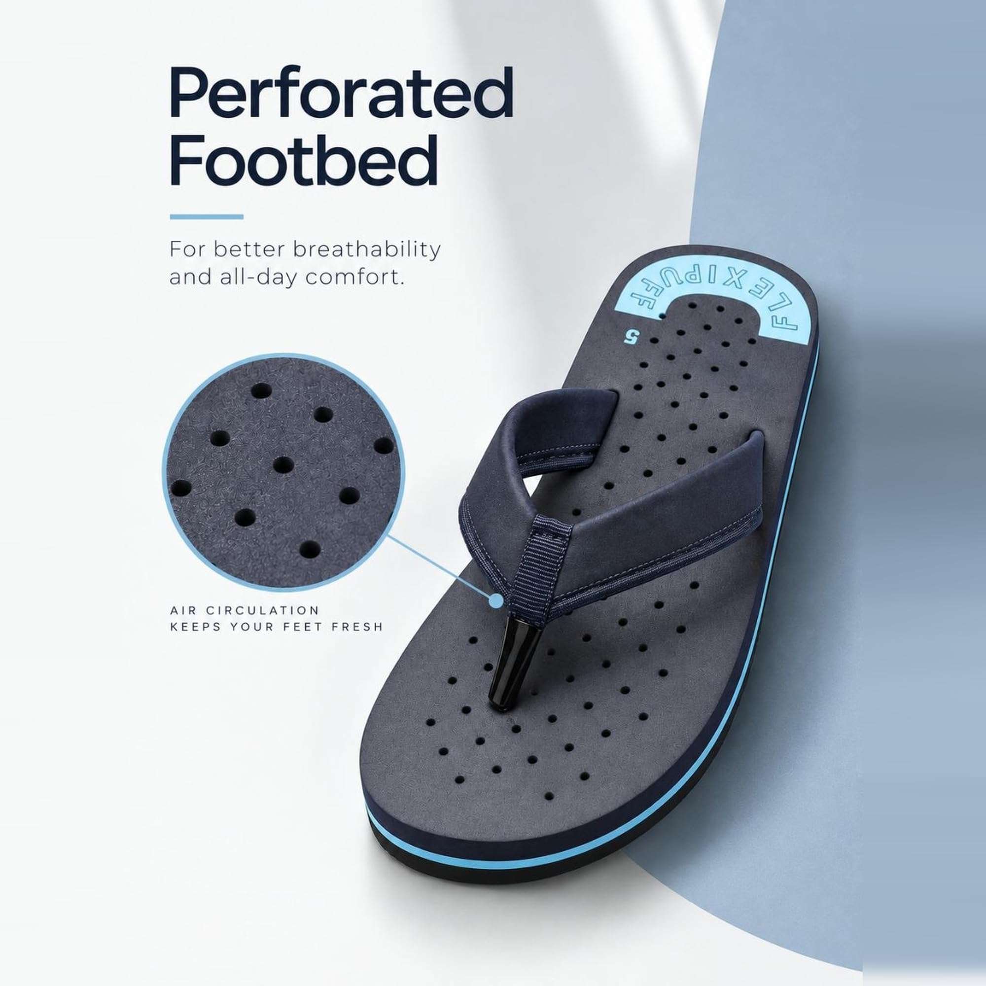Ortho Rest Women's Comfortable and Stylish Flat Sandals Slipper | Soft Sole Casual Slip-On with back foot support (L300) - Blue