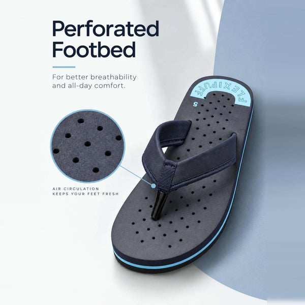 Ortho Rest Women's Comfortable and Stylish Flat Sandals Slipper | Soft Sole Casual Slip-On with back foot support (L300) - Blue