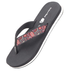 Ortho Rest Women's Comfortable and Stylish Flat Sandals Slipper | Soft Sole Casual Slip-On with back foot support (L216) - Black