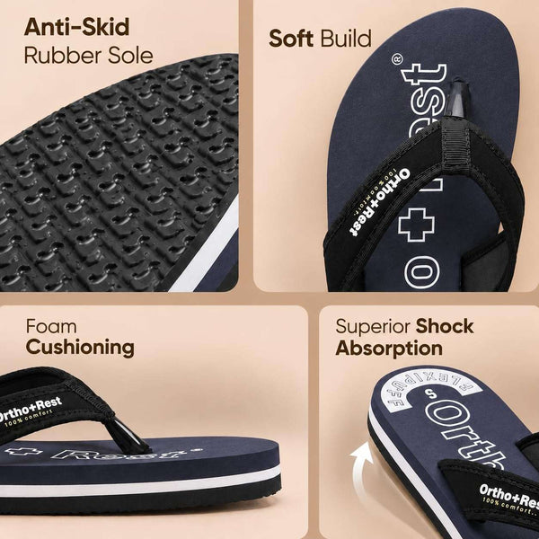 Ortho Rest Comfort Extra Soft Ortho Slippers for Women |  Doctor Chappal Footwear | Casual Flip Flops for Home Daily Use (L333) - Blue