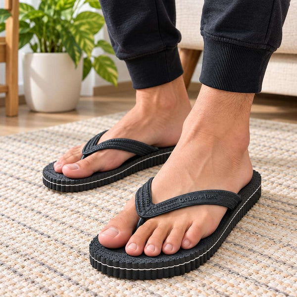 Ortho Rest Hawaii Chappal  Comfort Ortho Care, Bathroom Rubber Flip-Flops (R111) - Grey
