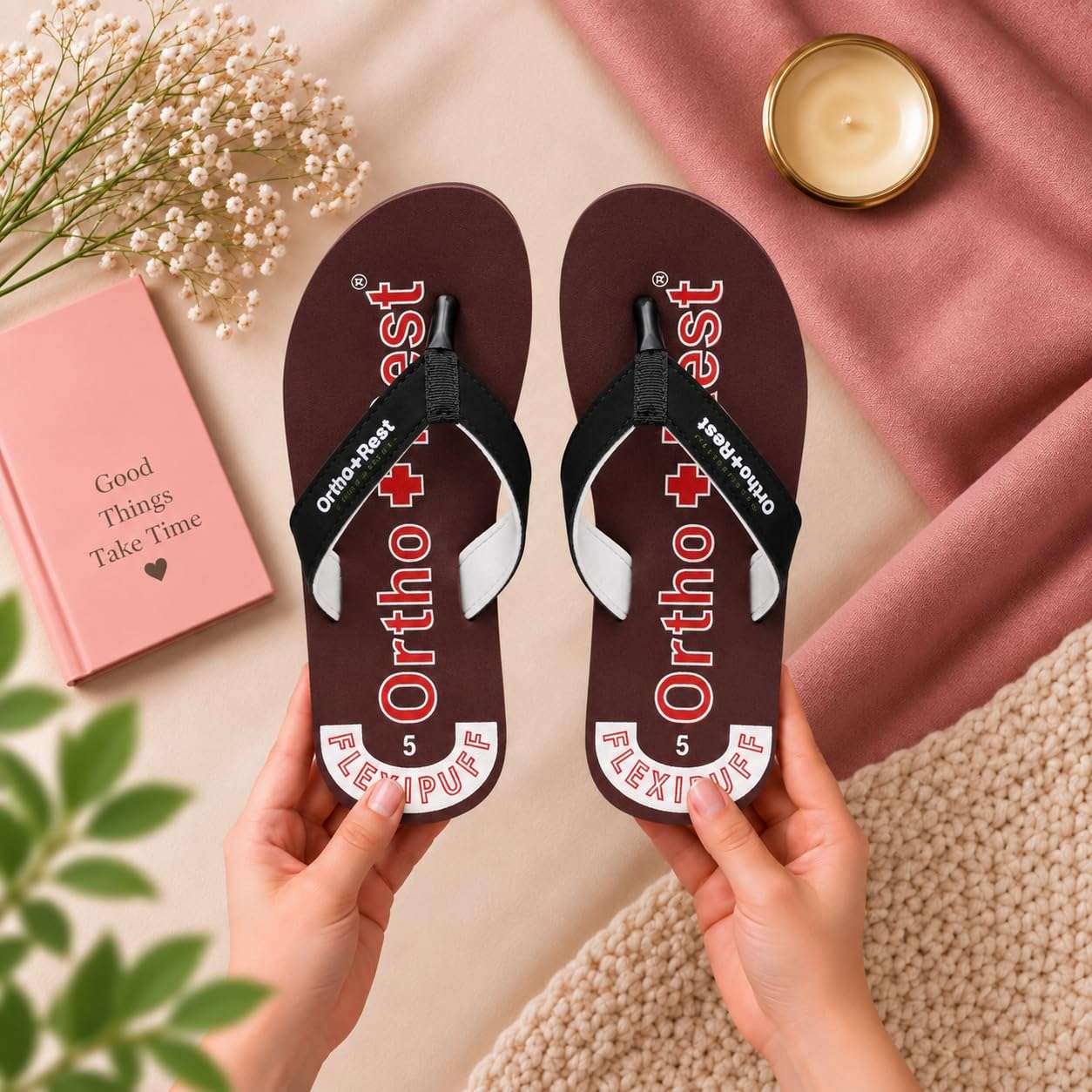 Ortho Rest Comfort Extra Soft Ortho Slippers for Women |  Doctor Chappal Footwear | Casual Flip Flops for Home Daily Use (L222) - Maroon