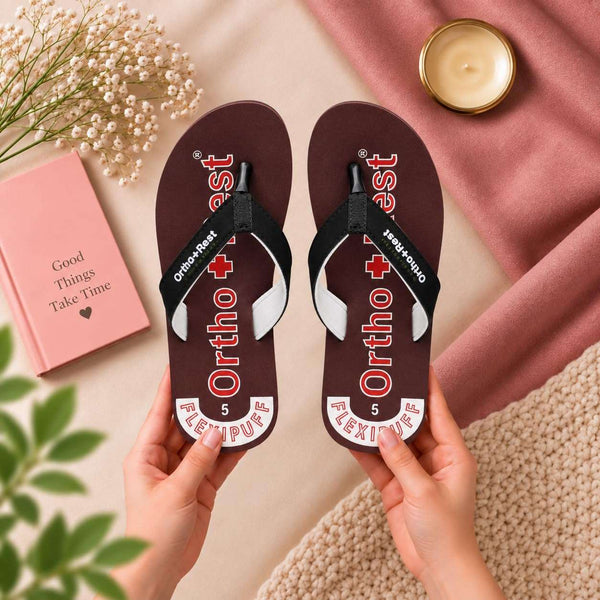 Ortho Rest Comfort Extra Soft Ortho Slippers for Women |  Doctor Chappal Footwear | Casual Flip Flops for Home Daily Use (L222) - Maroon