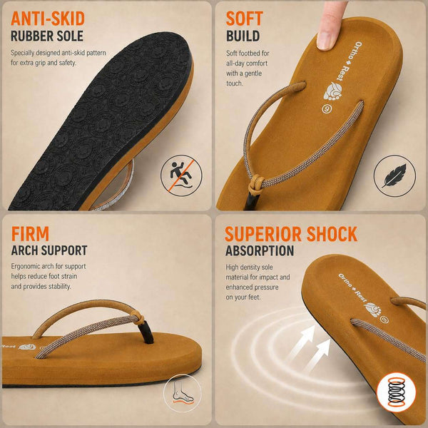 Ortho Rest Comfort Extra Soft Ortho Slippers for Women |  Doctor Chappal Footwear | Casual Flip Flops for Home Daily Use (L347) - Grey