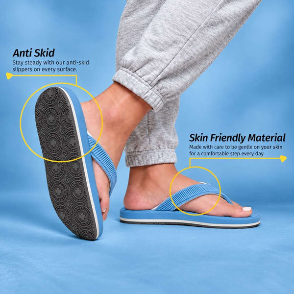 Ortho Rest  Slippers for Women with Cushioned Anti-Skid Sole (L219) - Sky Blue
