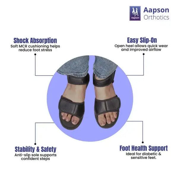 Micro Cellular Rubber Footwear Dunmark Open Heel (Male / Female ) Diabetic Shoe - An Ortho Shoes Company