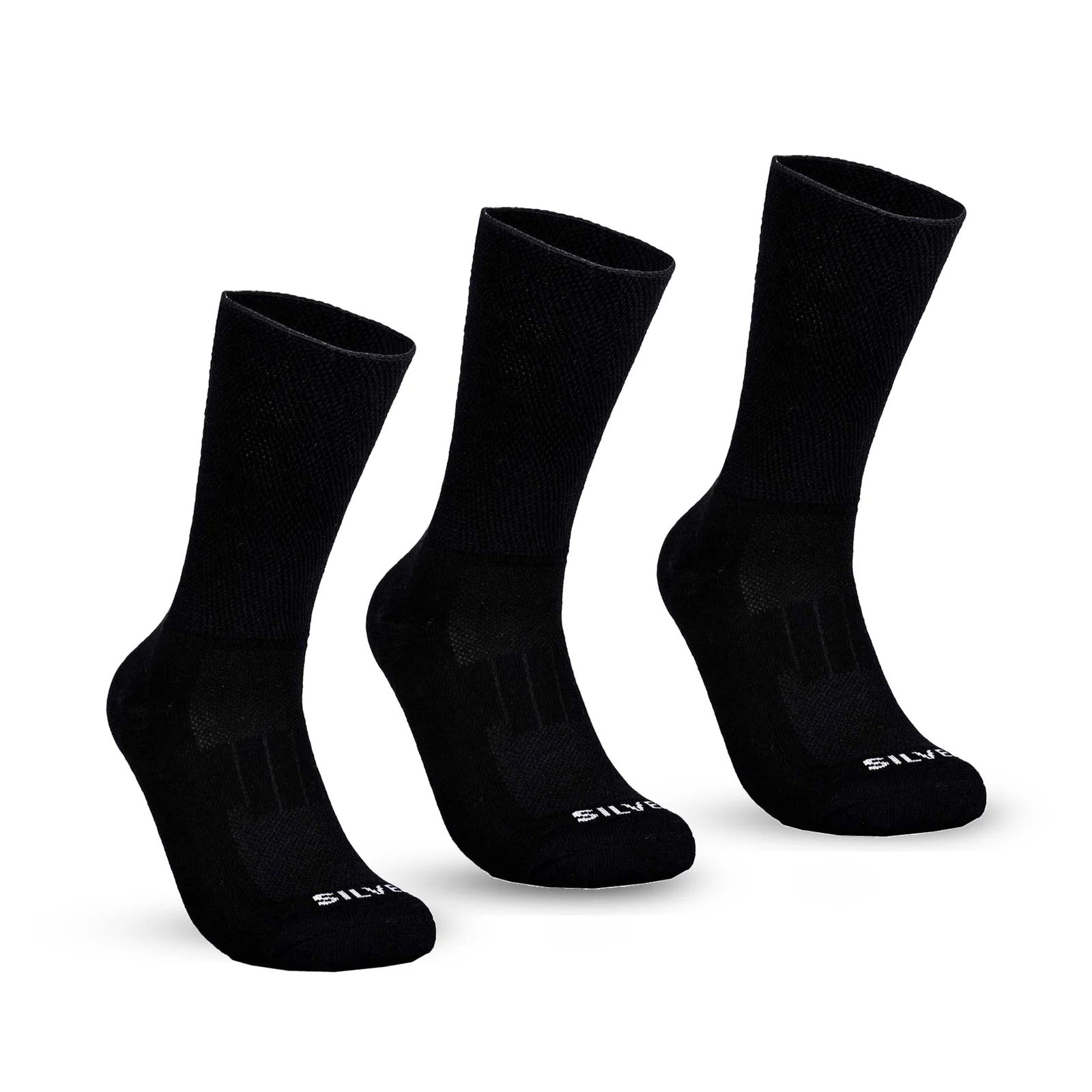 Montac Half Terry Full Length Silver Diabetic Socks for Men and Women | Soft, Cushioned Support with Non-Binding Top | Ideal for Sensitive Feet and Diabetic Care-Black ,Skin & Grey| Pack of 3