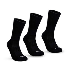 Montac Half Terry Full Length Silver Diabetic Socks for Men and Women | Soft, Cushioned Support with Non-Binding Top | Ideal for Sensitive Feet and Diabetic Care-Black ,Skin & Grey| Pack of 3