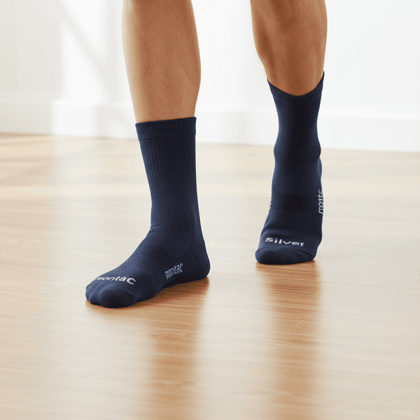 Diabetic Half Terry Full Length Silver Diabetic Socks for Men and Women | Soft, Cushioned Support with Non-Binding Top | Ideal for Sensitive Feet and Diabetic Care-Black ,Navy & Grey| Pack of 3 Diabetic Shoe - An Ortho Shoes Company