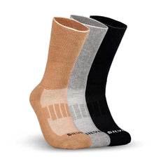 Montac Half Terry Full Length Silver Diabetic Socks for Men and Women | Soft, Cushioned Support with Non-Binding Top | Ideal for Sensitive Feet and Diabetic Care-Black ,Skin & Grey| Pack of 3