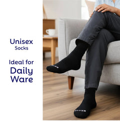 Montac Half Terry Full Length Silver Diabetic Socks for Men and Women | Soft, Cushioned Support with Non-Binding Top | Ideal for Sensitive Feet and Diabetic Care-Black ,Skin & Grey| Pack of 3