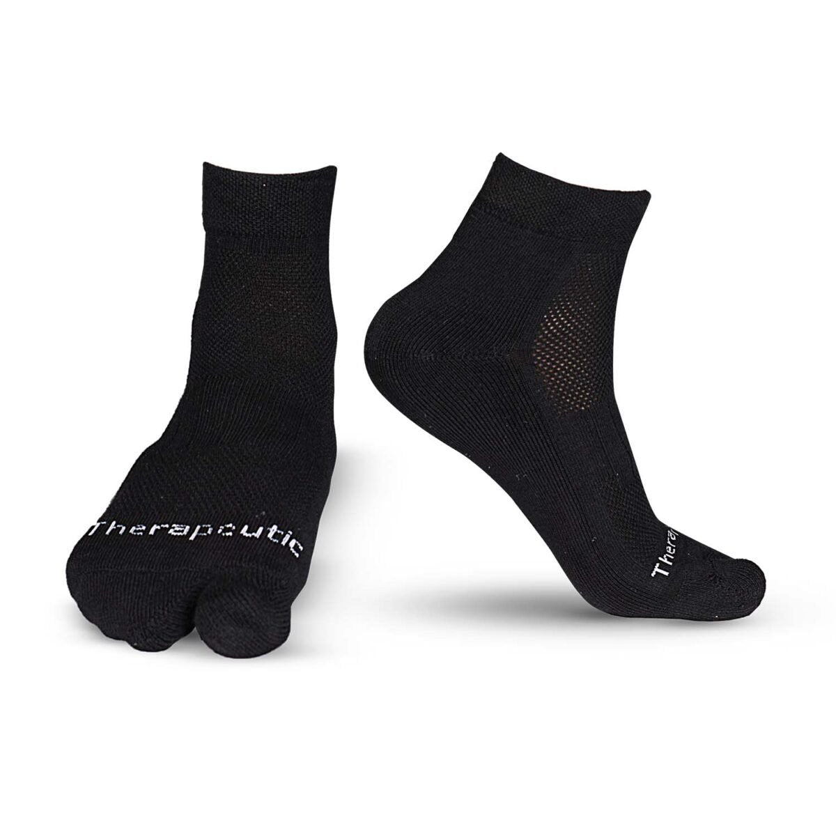 Diabetic Socks, Helps In Diabetic Neuropathy, Reduction Of Gangrene Chances, Increase Blood Circulation -- Black, Separate Toe (Free Size)